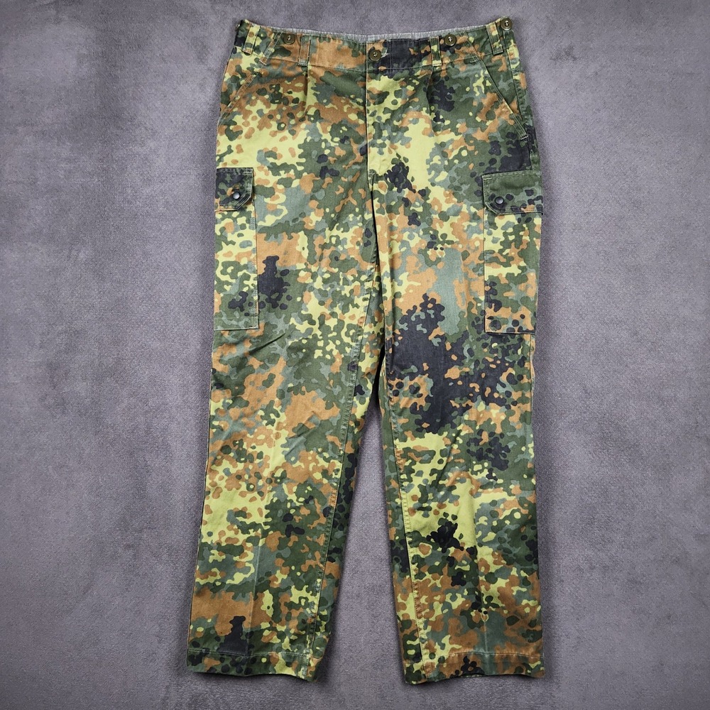 Leo Kohler Cargo Pants Mens 38x32 Green Flecktarn Camo German Measures 36x31
